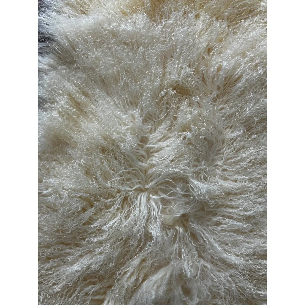 Sheepskin shearling rug Fluffy White Long Hair Tibetan Fur 25x52